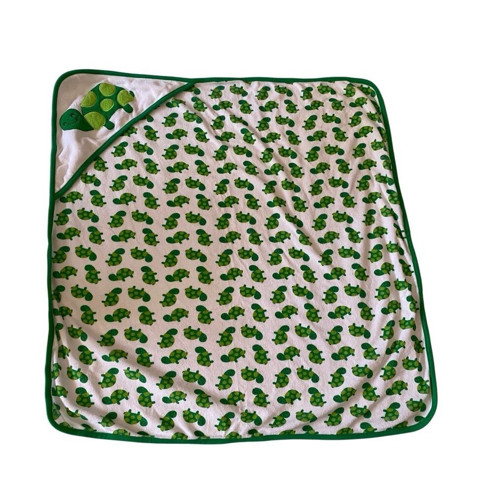 Carters Turtle Terry Cloth Baby Blanket Bedding Towel Newborn Kids Toddler